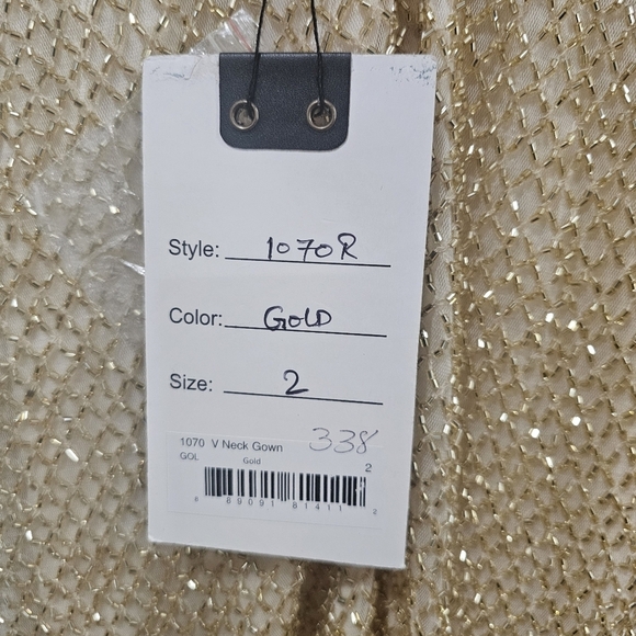 Mac Duggal Beaded Gold Gown - Picture 5 of 12